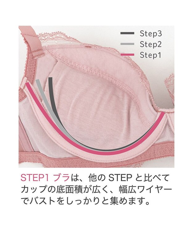 BRADELIS New York 【BRADELIS New York】ジャスミンステップ１ブラ23S1 しっかりバストを集めてナチュラルなシルエットを作る補整ブラ ブルー