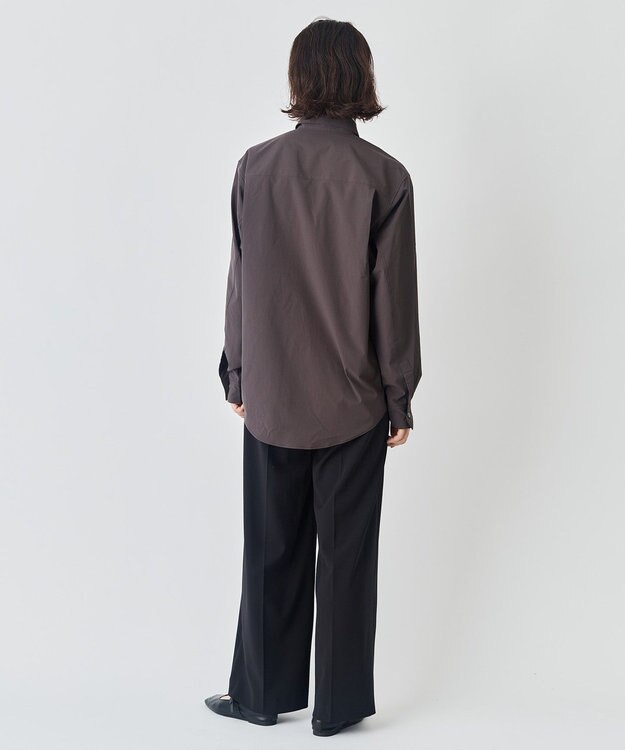 UNFILO MENS 【男女兼用】コンフォート レギュラーカラーシャツ [24年秋冬商品] ブラウン