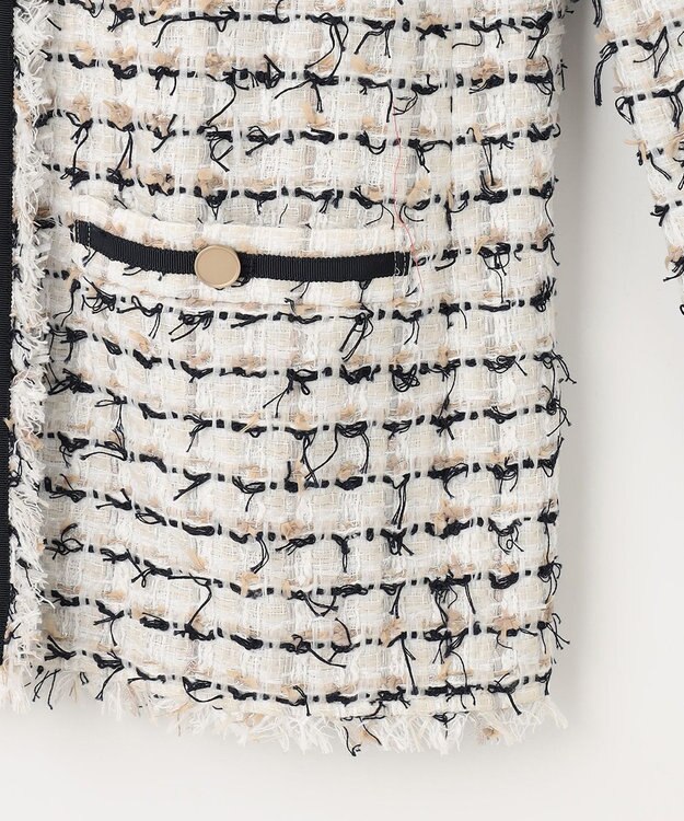 自由区 ファンシーツイード ジャケット アイボリー系