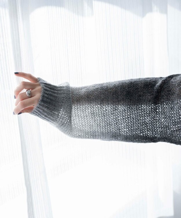 WEGO グラデーションメッシュニット ブラック