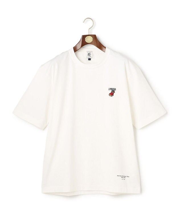 J.PRESS MEN 【AaronChang】【UNISEX】ブルドック エンブロイダリー Tシャツ ホワイト系