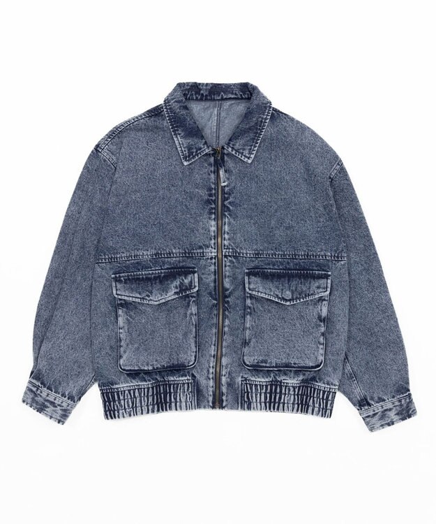 WEGO 【ユニセックス着用ITEM/MLサイズ展開】フライトジャケット デニム中濃加工色