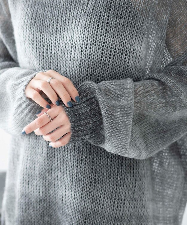 WEGO グラデーションメッシュニット ブラック