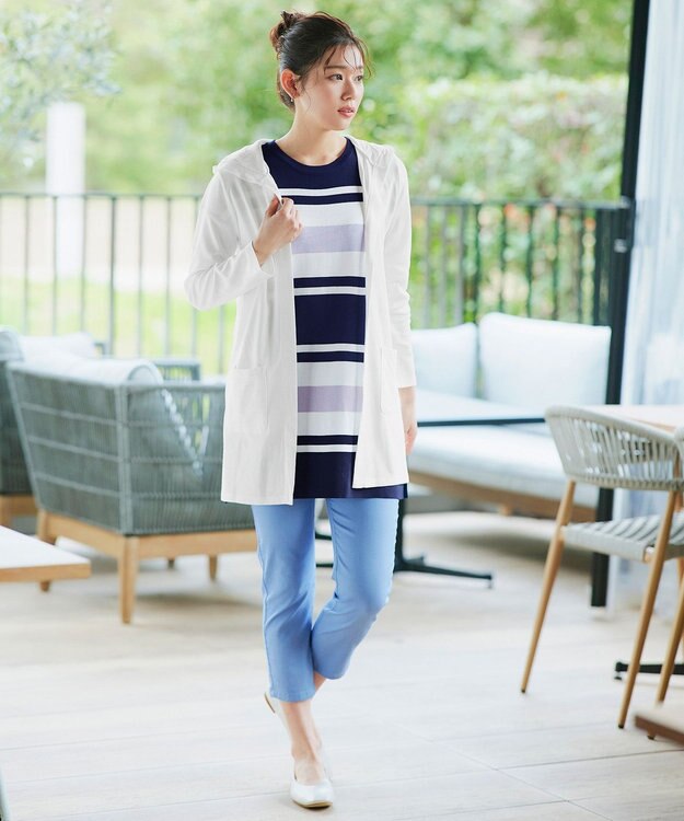 Tiaclasse 【小倉優子さん着用・UVケア・接触冷感】“やみつき”カットソーパーカーカーデ オフホワイト