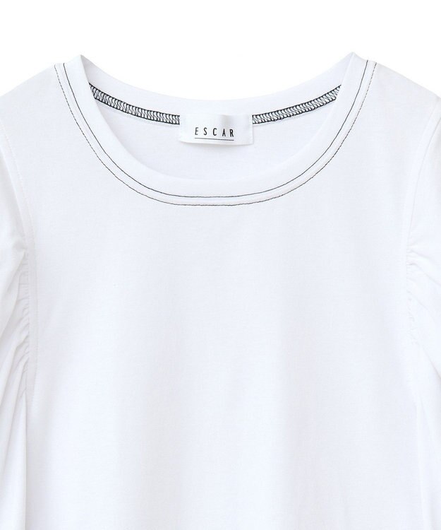 Green Parks ■ＥＳＣＡＲ　バイカラーｓｔフレアスリーブＴＥＥ Off White