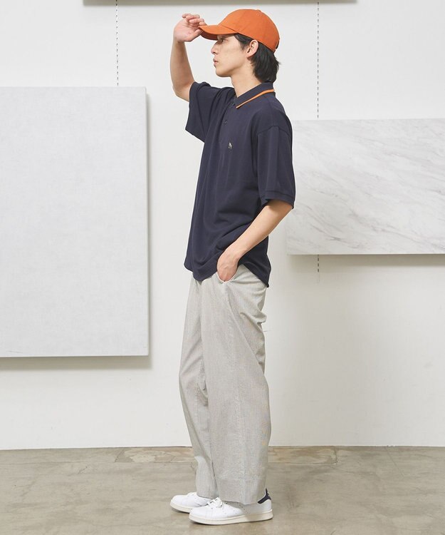 J.PRESS YORK STREET 【UNISEX】ブルドックワンポイント ポロシャツ ネイビー系