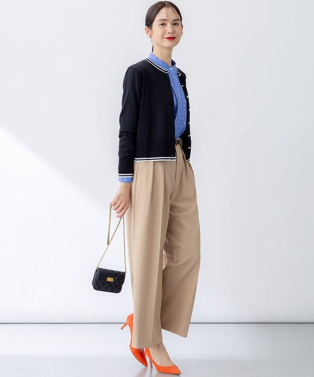 組曲 フラワーメタル ニット カーディガン ブラックベース