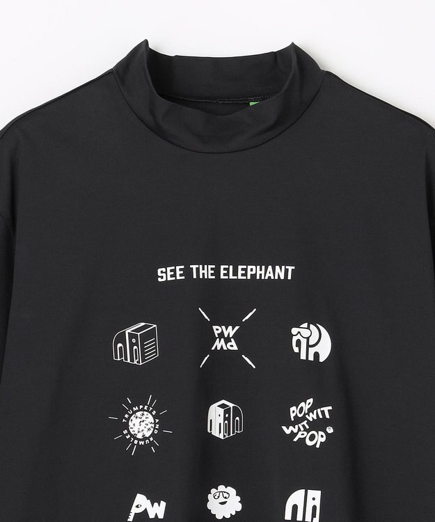 PW CIRCULUS 【MEN】9モチーフモックネック ゴルフ ブラック系