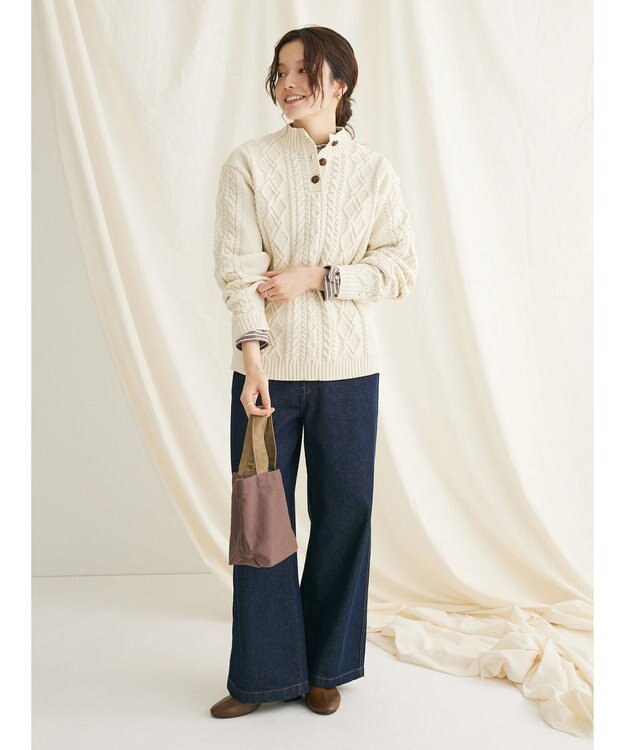 CRAFT STANDARD BOUTIQUE リサイクルポリエステルヘンリーネックプルオーバー Ivory