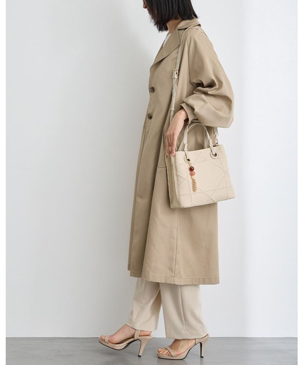 MioFIRANO カジュアルシッククロスラインハンドバッグ 2WAY チャーム付き　FIRANO フィラノ IVORY