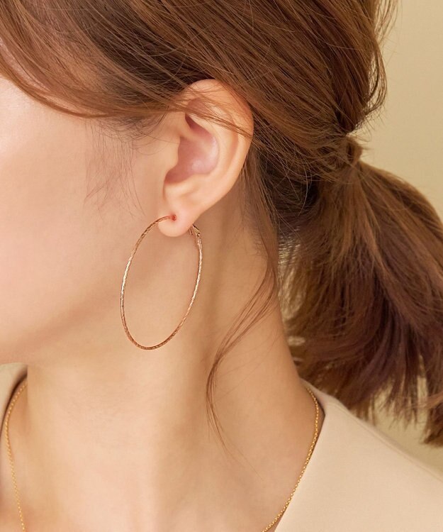 Phoebe ツイストラインフープイヤリング　ローズゴールド ローズゴールド