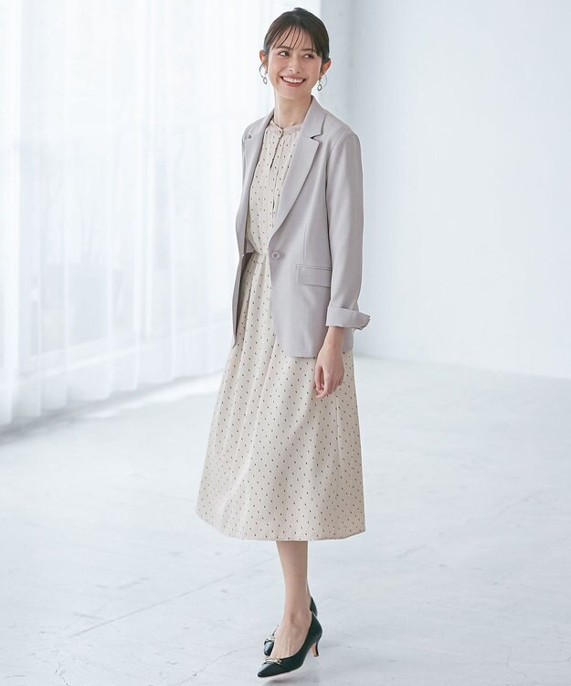 ANY SIS 【美人百花7月号掲載】リネンライクポリエステル テーラード ジャケット ブルーグレー