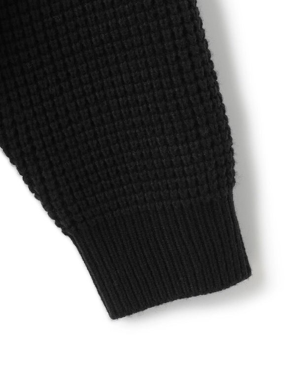 UNFILO MENS 【男女兼用】ウールポップコーン ジップ ブルゾン ブラック