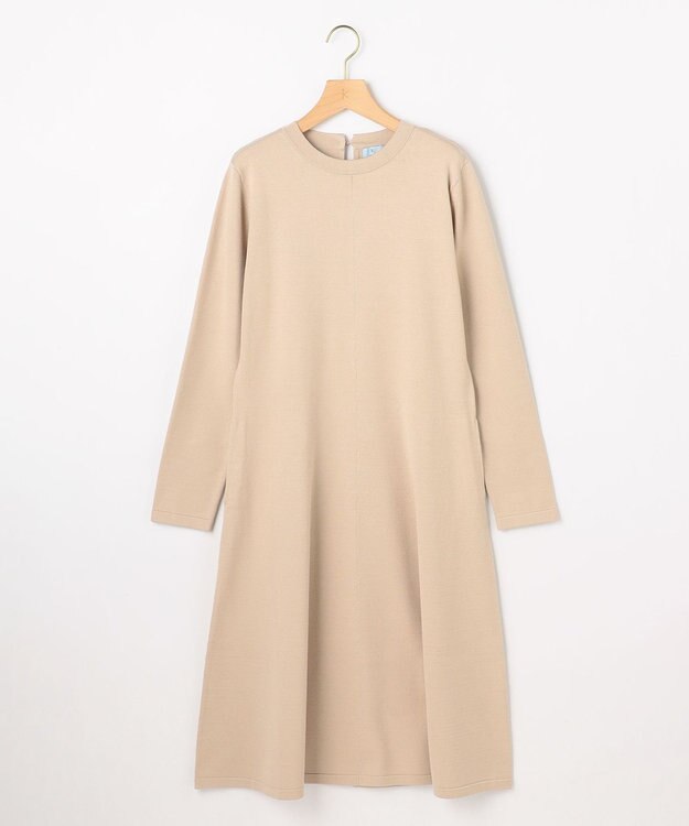 組曲 L シックフレアニットワンピース ベージュ系