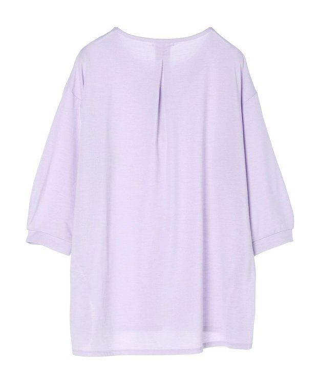 Green Parks バー付き７分袖ブラウソー Purple