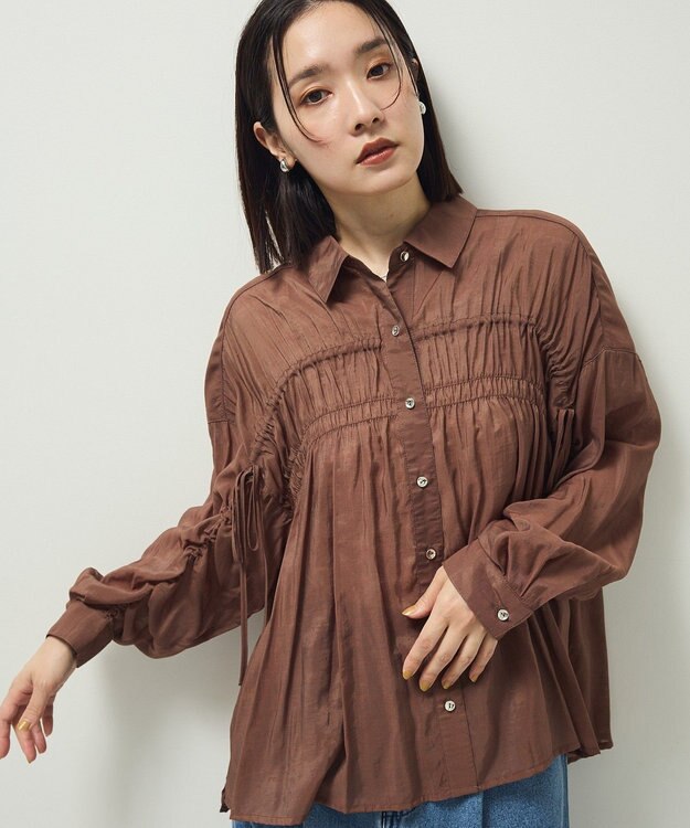Green Parks ・ＥＬＥＮＣＡＲＥ　ＤＵＥ　シアーシャーリングシャツ Brown