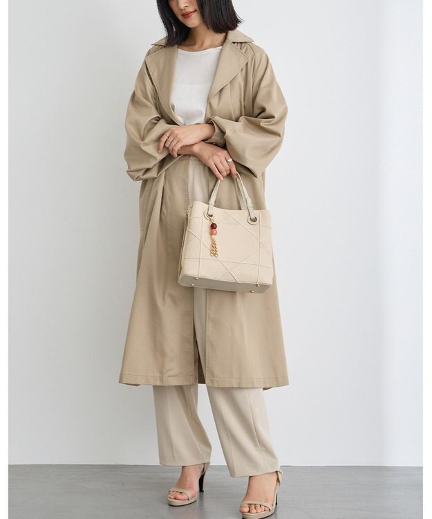 MioFIRANO カジュアルシッククロスラインハンドバッグ 2WAY チャーム付き　FIRANO フィラノ IVORY