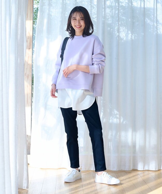 ANY L 【美脚見え/お腹周りスッキリ】スタイルアップスキニー ネイビー系