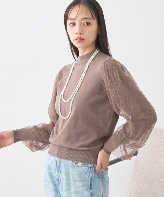 earth music&ecology レンチング(TM)エコヴェロ(TM)(マジョリカプリーツ) Brown