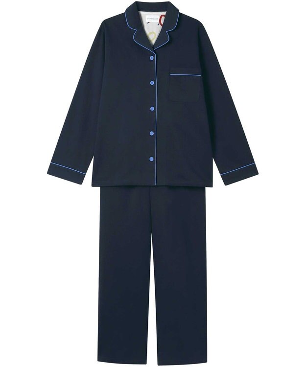 une nana cool 【綿100%】72/2 メガハイゲージパジャマ MADE WITH LIBERTY FABRIC ネイビー