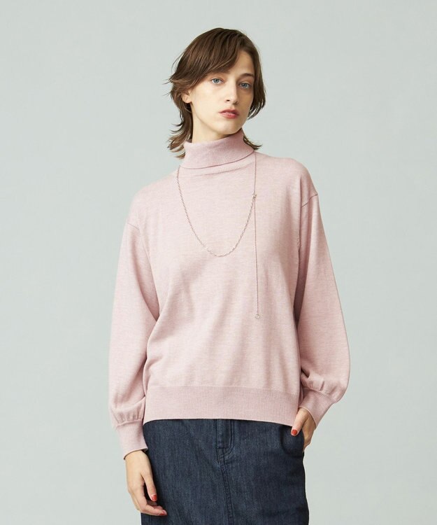 J.PRESS YORK STREET 【WOMEN】ANTI PILLING WOOL ロールネックニット ピンク系