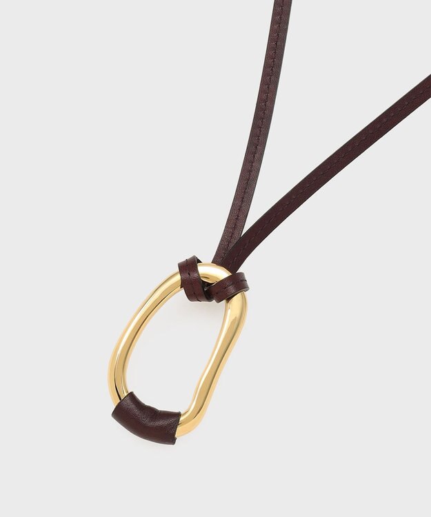 GRACE CONTINENTAL レザーリングネックレス ダークブラウン