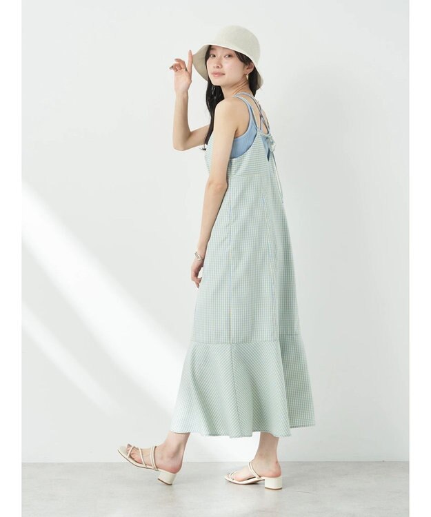 earth music&ecology チェックマーメイドキャミワンピース Black