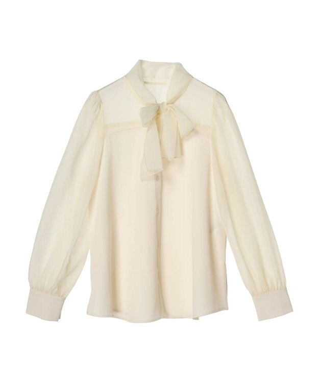 earth music&ecology シアードッキングブラウス Ivory