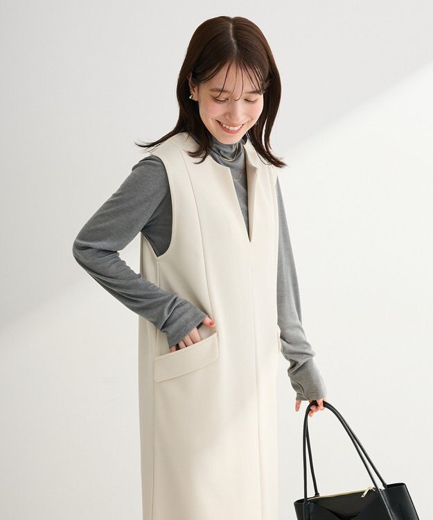 Green Parks 　ダンボールスキッパージャンパースカート Ivory