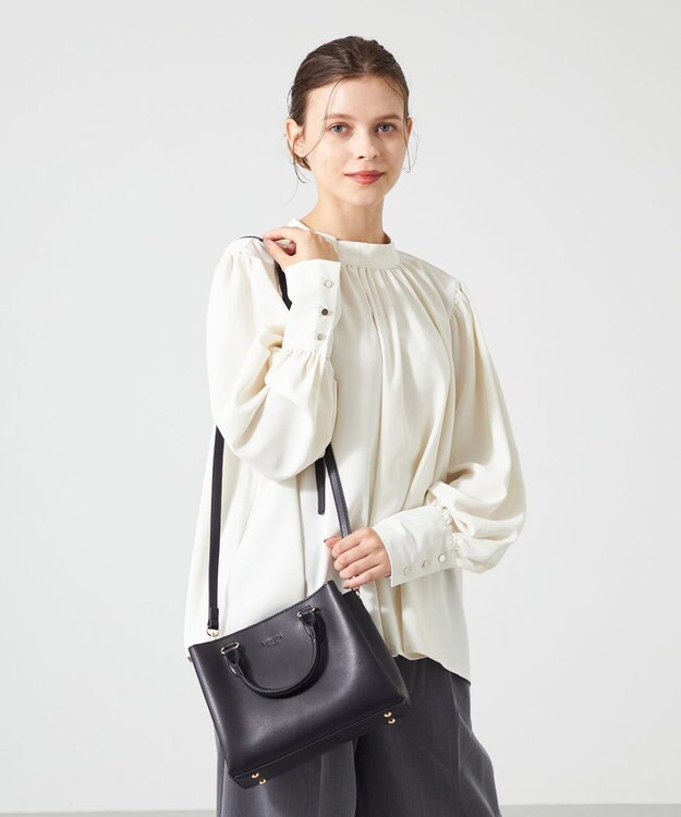 LA BAGAGERIE 【MONICA】スクエア2WAYハンドバッグ ブラック