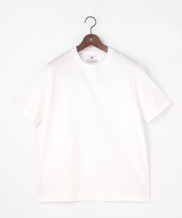 JOSEPH ABBOUD 【オーガニックコットン使用・MADE IN JAPAN】千鳥ジャカード Tシャツ ホワイト系