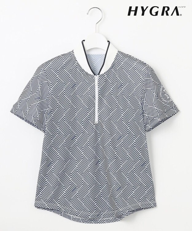 23区GOLF 【WOMEN】「HYGRA」幾何柄清涼カットソー ネイビー系5