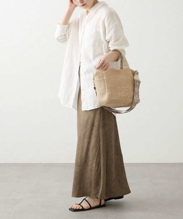 russet ナイロンラフィア2WAYトートバッグ(CE-1711) Ivory