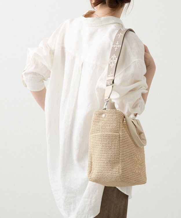 russet ナイロンラフィア2WAYトートバッグ(CE-1711) Ivory