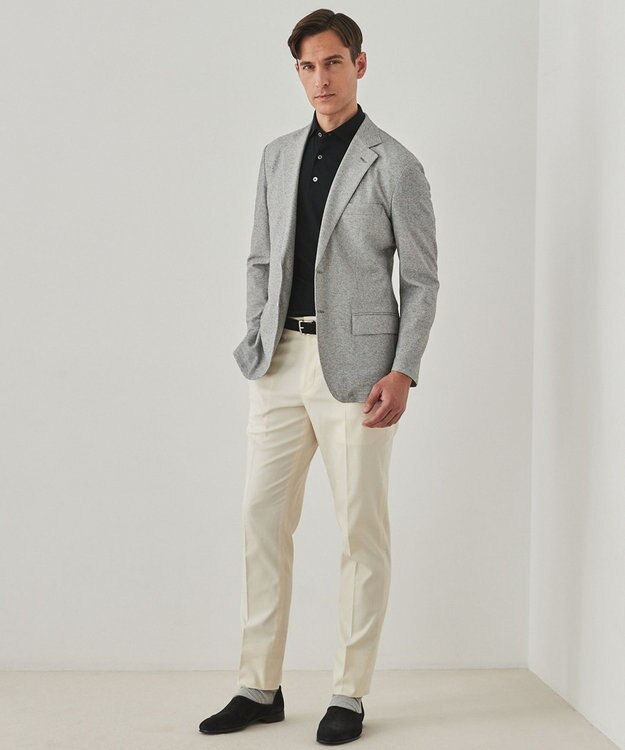 GOTAIRIKU 2年連続売上NO1【吸水速乾/ウォッシャブル/ストレッチ】ノルマンディーリネン カーディガンジャケット(25年モデル) ライトグレー