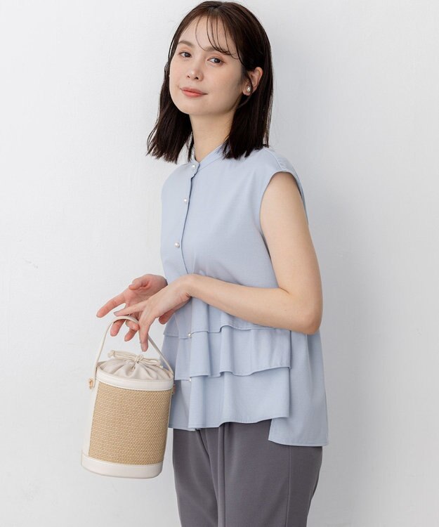 組曲 マテリアルコンビバケットバッグ アイボリー系