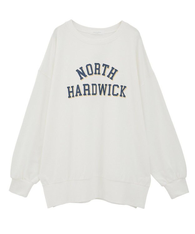 Green Parks カレッジロゴ裏毛チュニック Off White