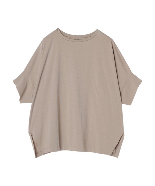 Green Parks 冷っとすずやか　ドルマンカット５分袖プルオーバー Gray Beige