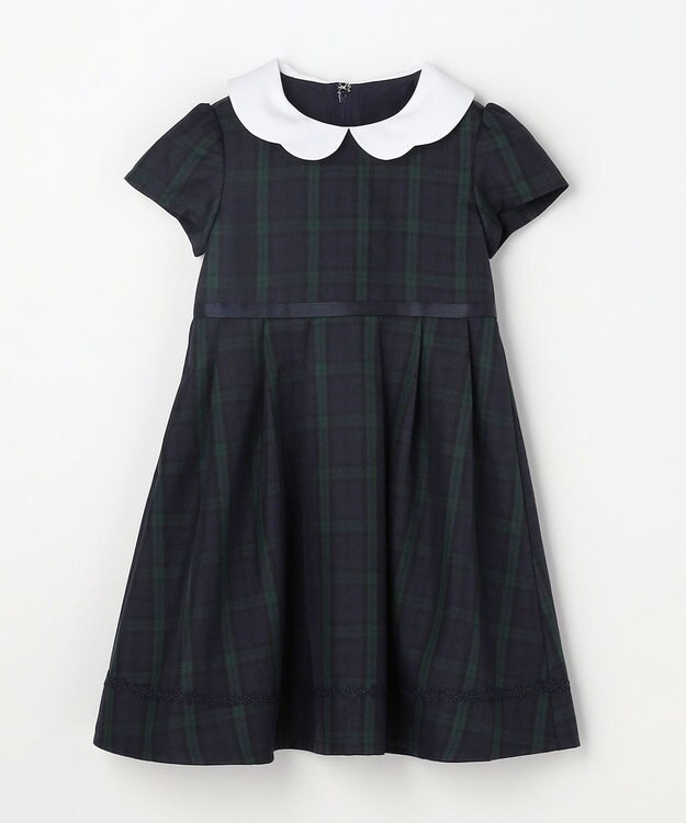 ANY KIDS 【2点セット】ノーカラー ボレロジャケット+襟付き ワンピース ブラックウォッチ