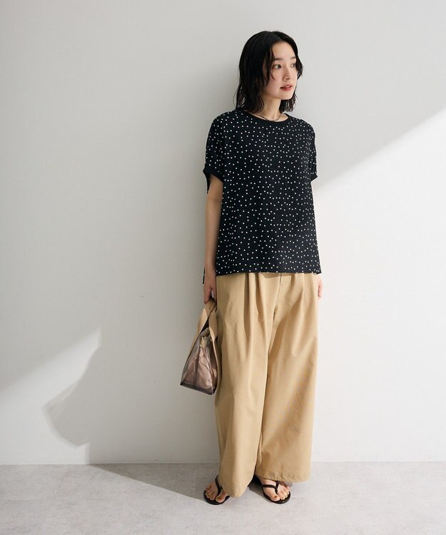 Green Parks リブドッキングブラウス Black