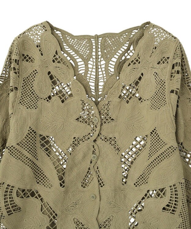 Green Parks レースカーディガン Khaki