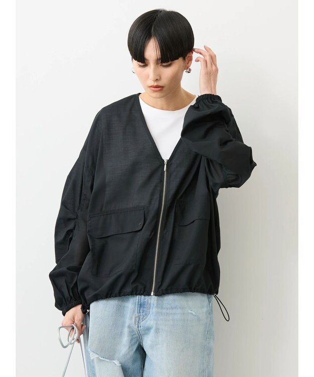 AMERICAN HOLIC イージーケア＋接触冷感　シアーブルゾン Black