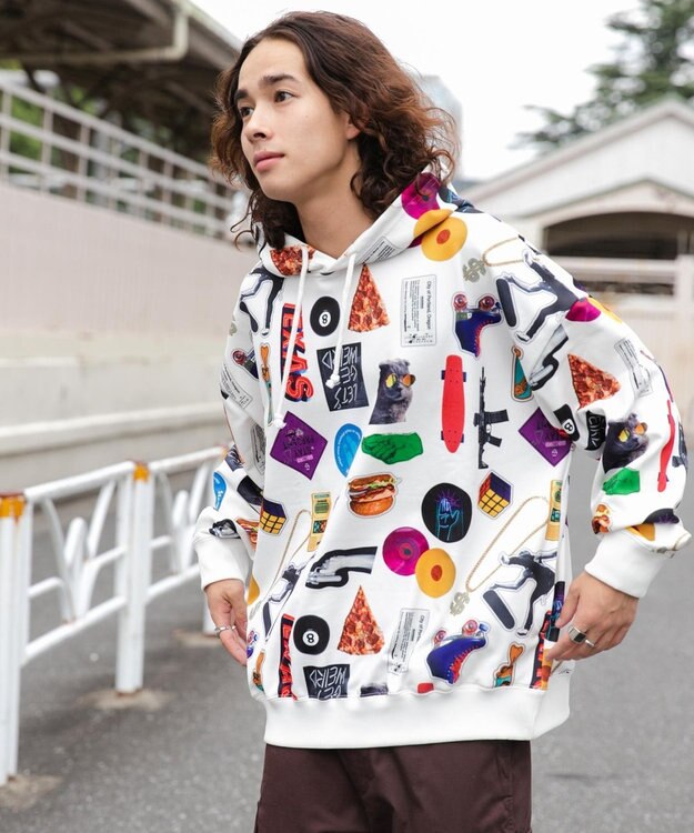 WEGO 総柄BIGプルパーカー 柄4