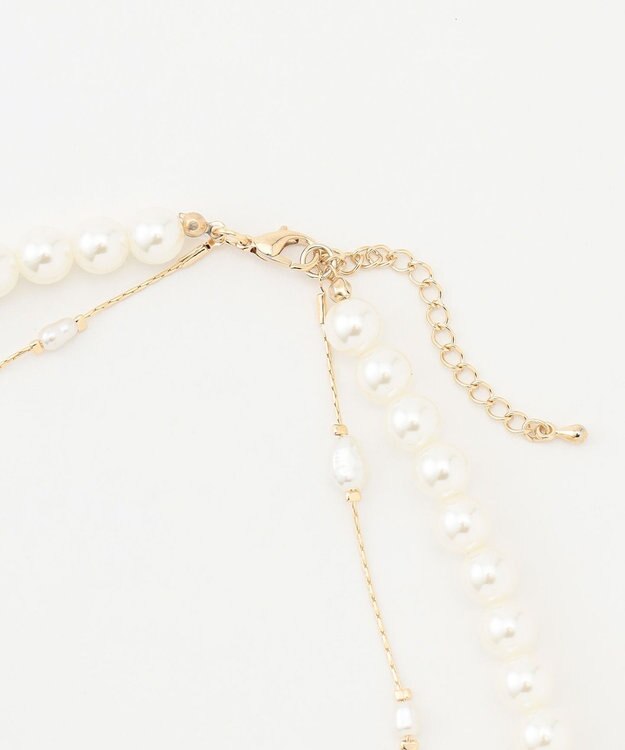 ANY ２連パールチェーンネックレス ライトゴールド