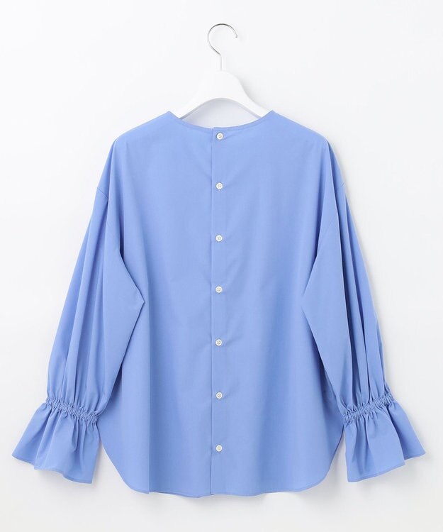 UNFILO 【洗える/吸水速乾】イージーケア キャンディスリーブ ブラウス サックスブルー