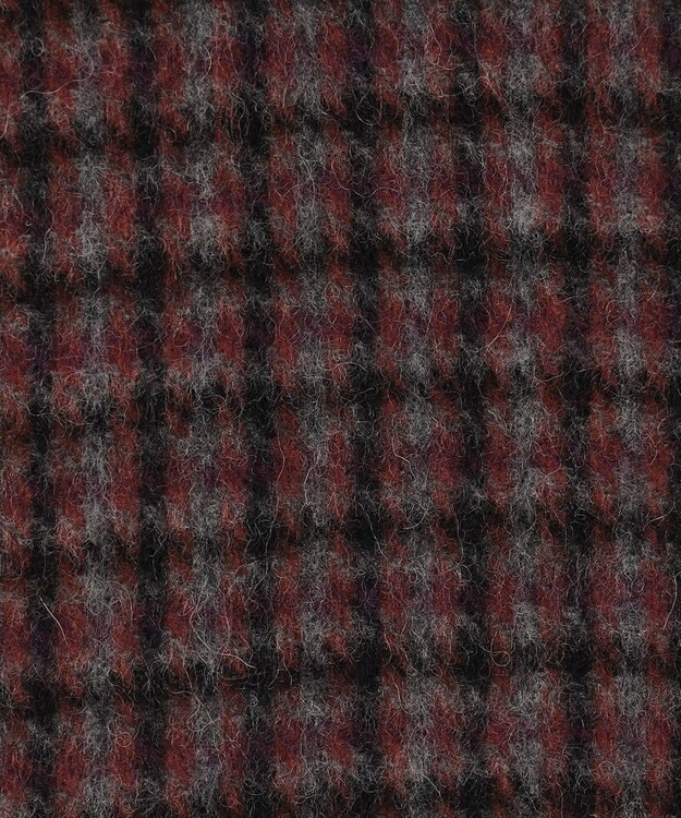 自由区 【リバーシブル】ウールリバー フード付きショートコート レッド系