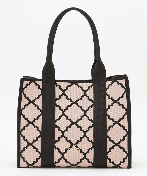 TOCCA 【大人百花掲載】【A4サイズ対応】CHECKER CLOVER KNITBAG ニットバッグ ベージュ系