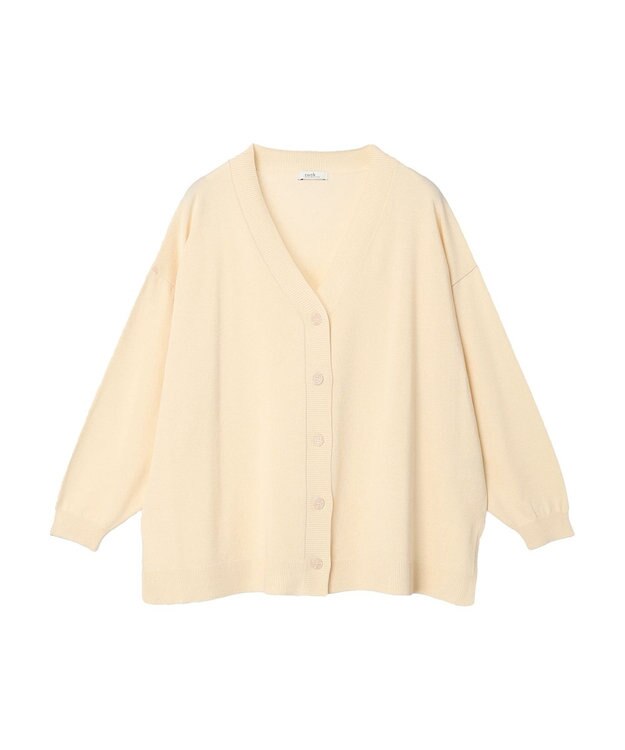 earth music&ecology Ｖネックビッグシルエットカーディガン Ivory
