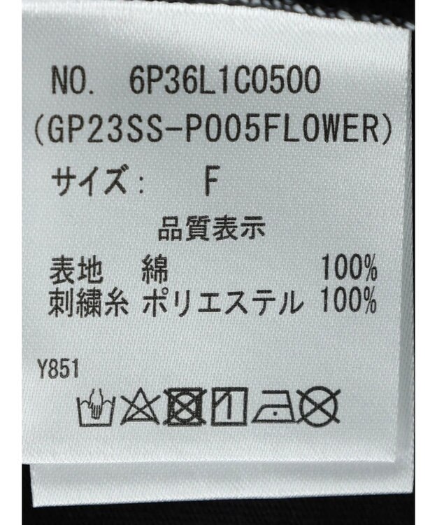 Green Parks ・Ｄｏｕｂｌｅ　Ｆｌａｇｓ　フラワー刺繍Ｔシャツ Black