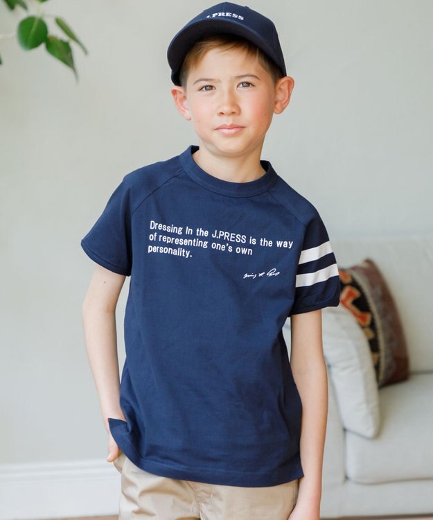 J.PRESS KIDS 【110-130cm】ラグランＴシャツ ネイビー系